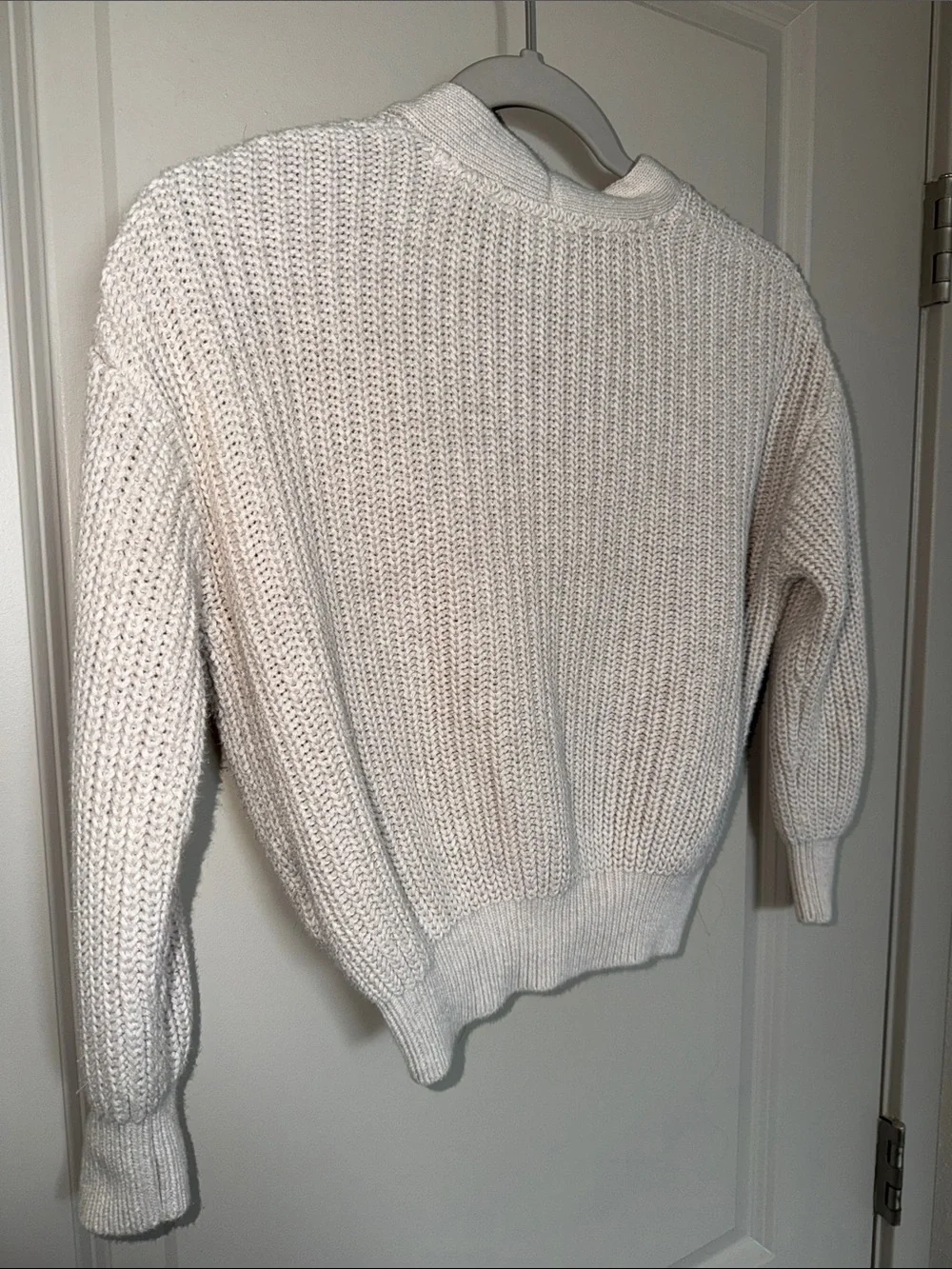 GAP Cream Button-Front Knit Cardigan